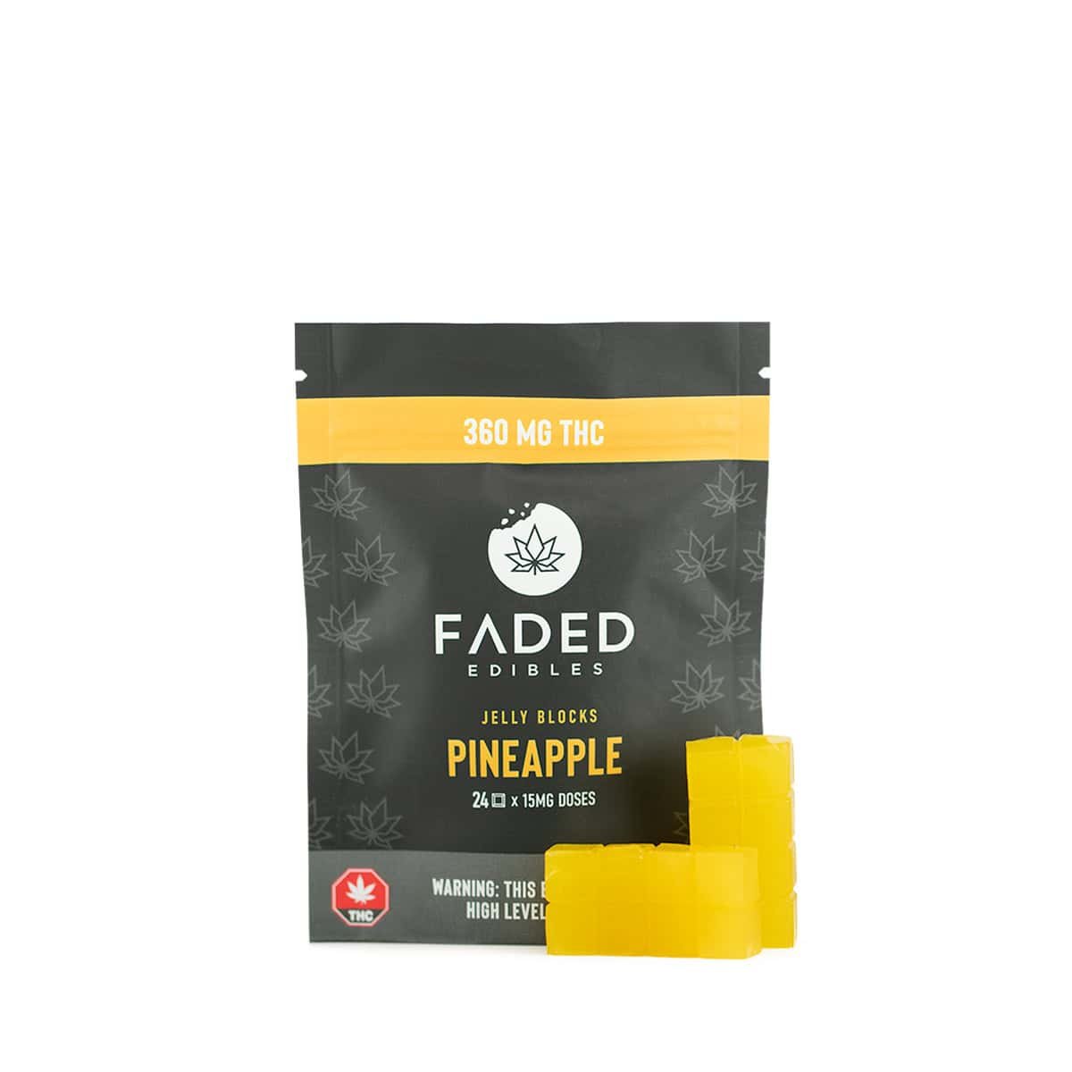 Faded Cannabis Co. Pineapple Jelly Blocks at thejointonmarket