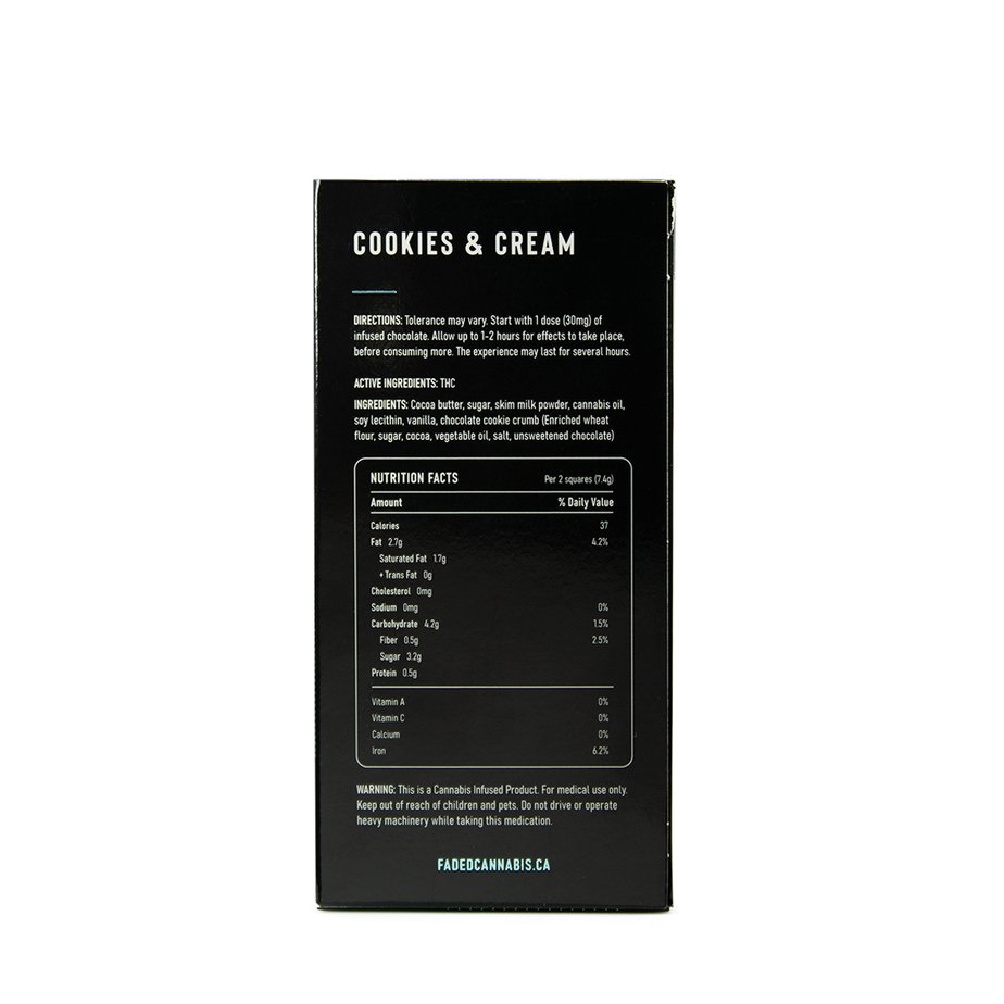 Faded Cannabis Co. Cookies & Cream Bar at thejointonmarket - Image 2
