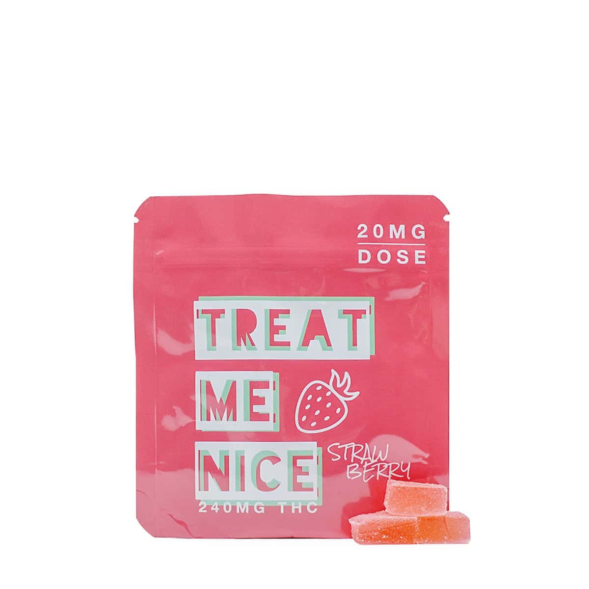 Treat Me Nice Strawberry Gummies at thejointonmarket