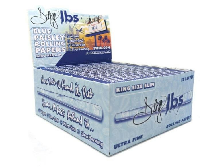 Dogg Lbs - Blue Paisley King Sized Slim Papers 50 papers per pack at thejointonmarket